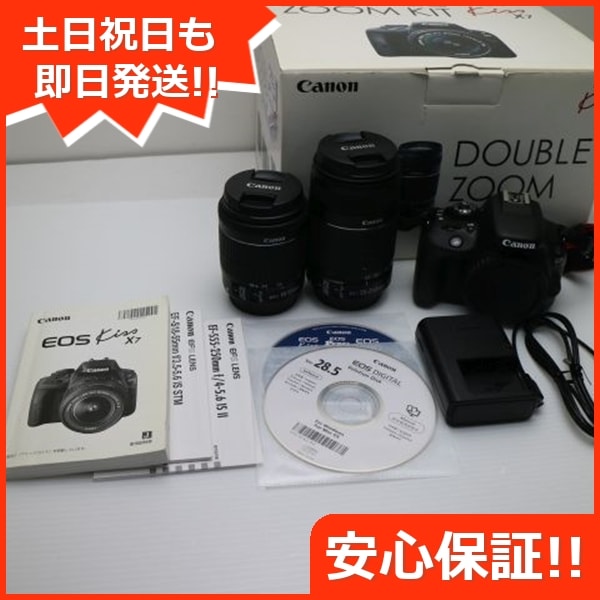 超美品 EOS Kiss X7 ダブルズームキット ブラック 59
