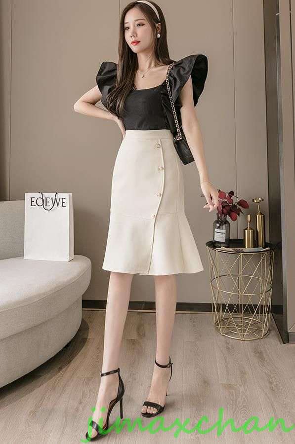 サマー　/ペプラムスカート　ガウンワンピース ミディアム丈 ミモレ丈　レディース　ミディアム丈 　無地　タイトスカートキシスカート　フレア　フォーマル　マーメイドラインスカート