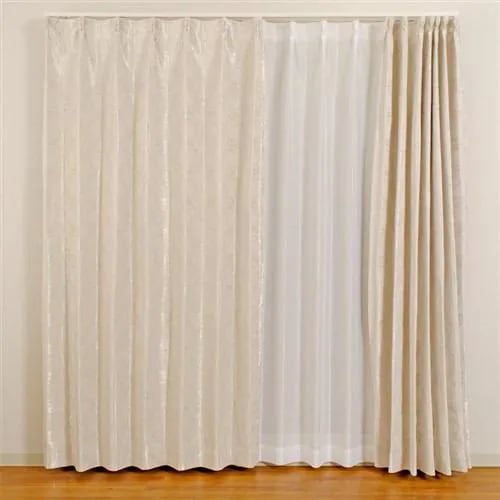 [150×178]カーテン フロスト アイボリー1枚入 遮光性あり 形状記憶加工 ウォッシャブル
