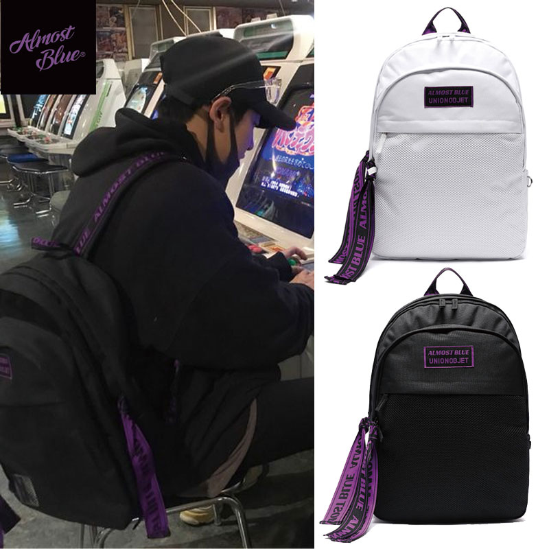 EXO着用 [ALMOSTBLUE] X UNION OBJET ULTRA VIOLET BACKPACK バックパック 大容量 A4 バッグ リュック 韓国ファッション レディース メンズ
