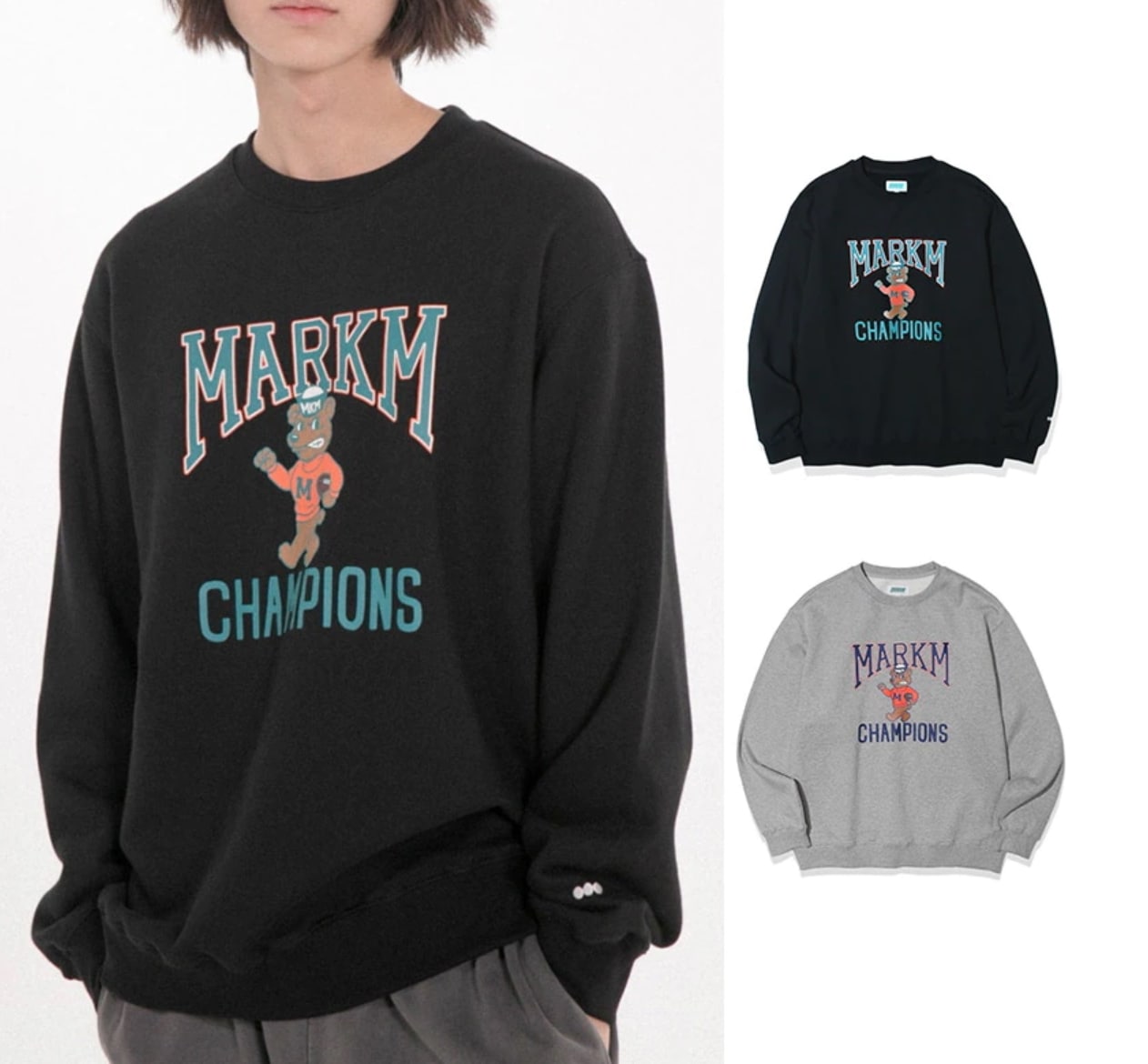 MARKM韓国ファッション/champion Graphic Sweatshirts(起毛あり)2color