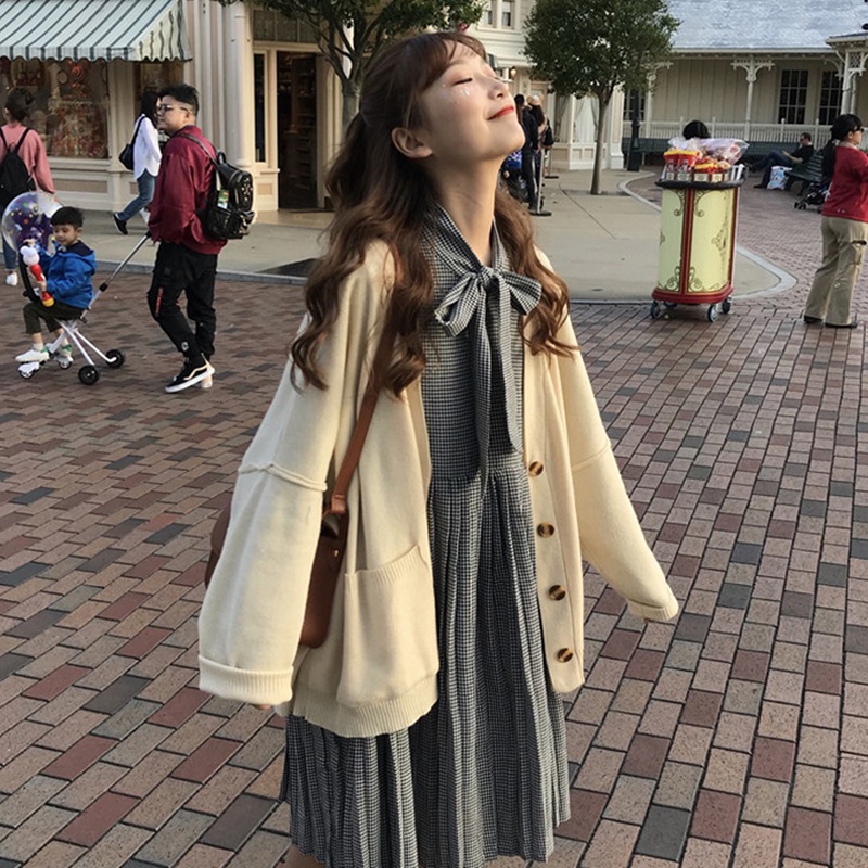 ワンピース カーディガン セット ミモレ丈 スカート チェック オルチャン 大きいサイズ ゆったり Reginaldoornellas Com Br