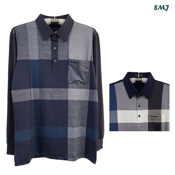 SMJ1247 ジャンピエル 長袖カラーTシャツ 中年男性 春秋