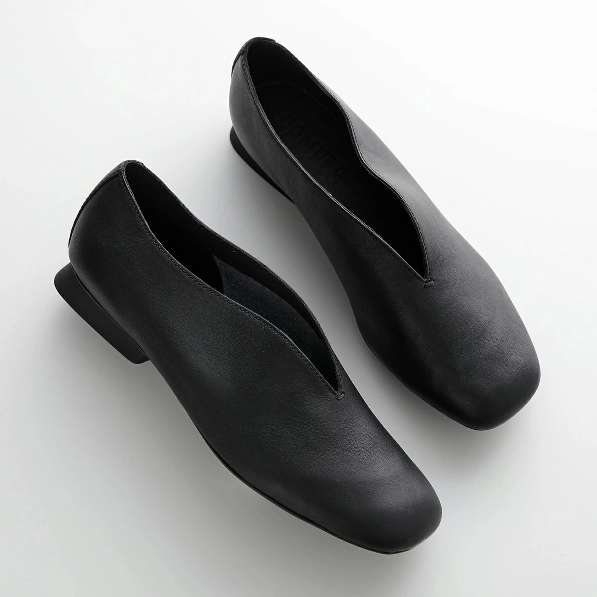 CAMPER カンペール パンプス Casi Myra カシマイラ K201751 レディース ロゴ レザー スクエアトゥ シューズ フラット シューズ 靴 001/Black