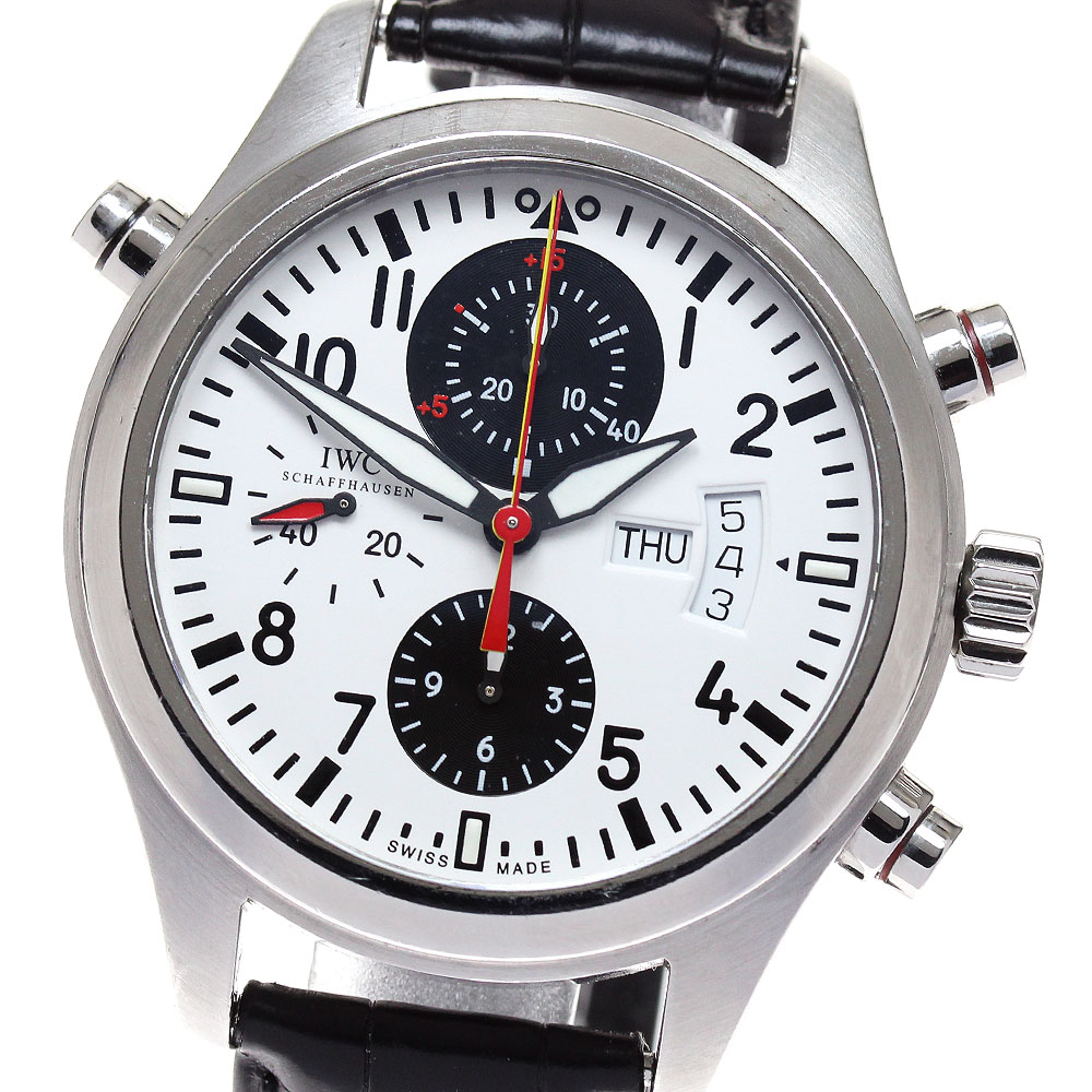 IWC IWC SCHAFFHAUSEN IW371803 パイロットウォッチ ダブルクロノグラフ 2008DFBカップ限定 自動巻き メンズ _826669【中古】