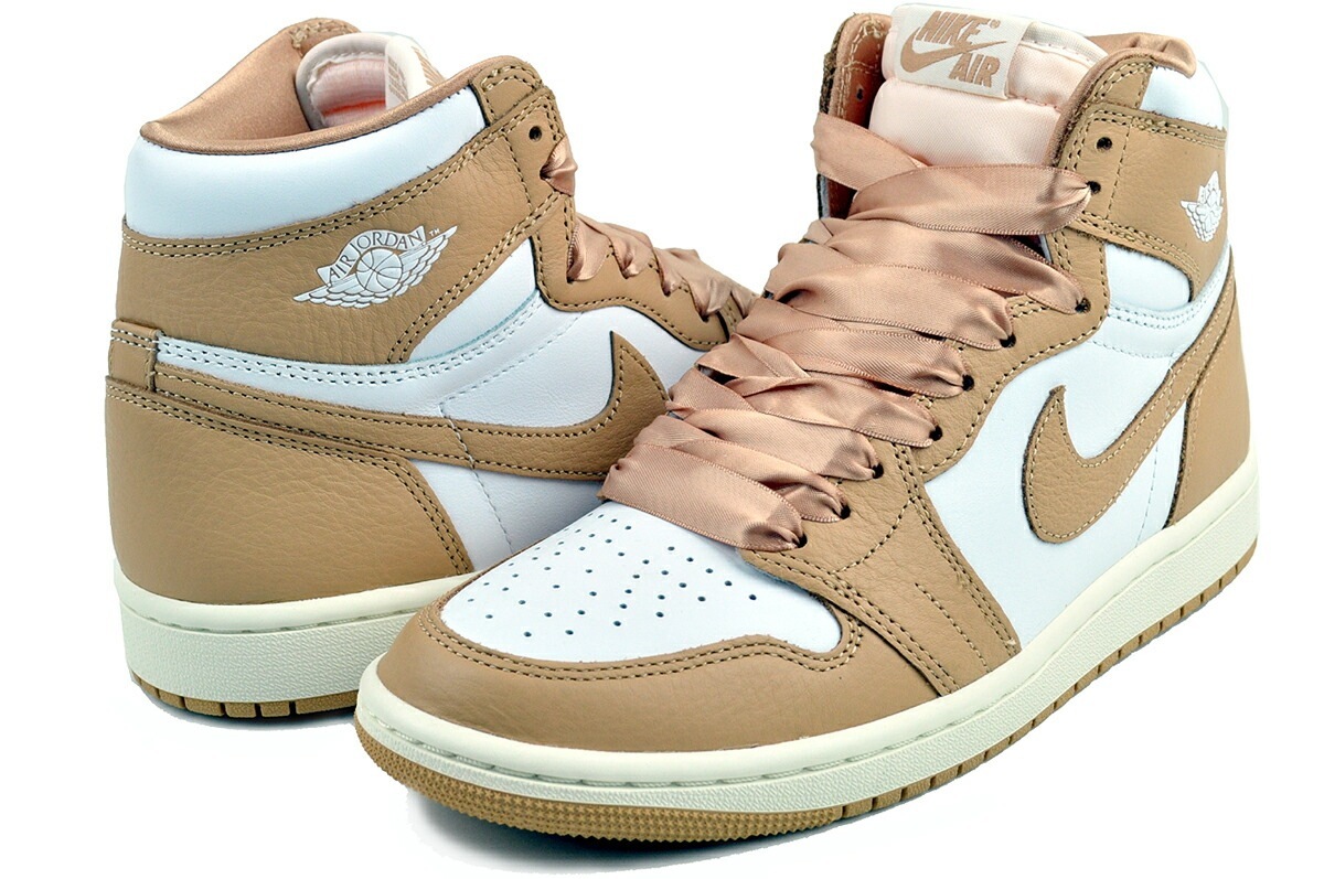 ウィメンズ エアジョーダン 1 レトロ ハイ オージー プラリネ ベージュ セイル fn6622-201