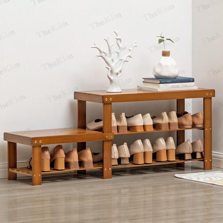 【急速出荷!】玄関ベンチ シューズラック 収納ベンチ 収納スツール 腰掛け 玄関椅子 木製 下駄箱 二段式 靴収納 玄関収納 靴箱 省スペース コンパクト 収納棚 物置棚 組立簡単