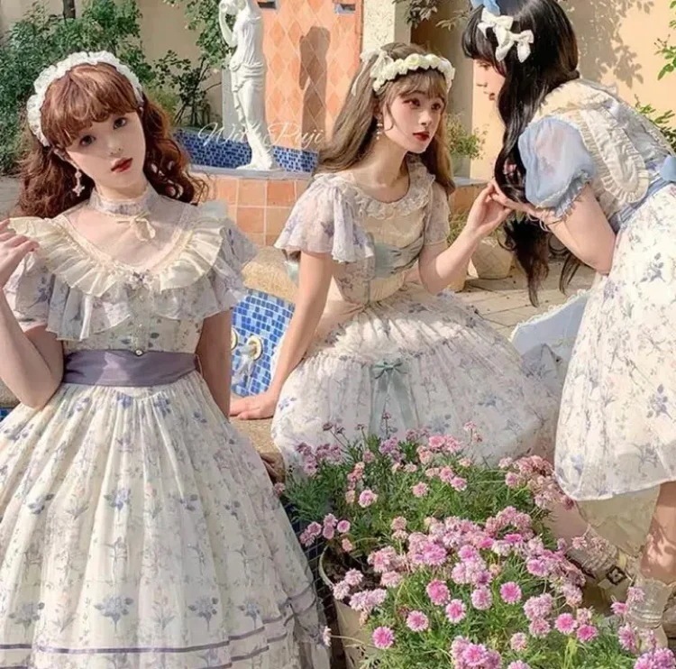 新作オリジナル高質ロリータワンピース花柄可愛い