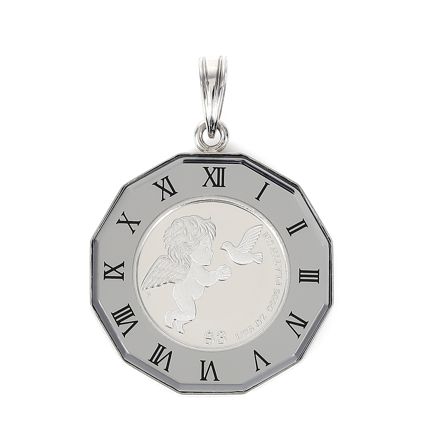 純プラチナ エンジェル 1/25oz コイン ペンダントトップ アトラス シルバー 時計文字 デザイン枠 36,725円