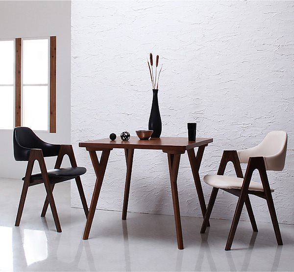 北欧モダンデザインダイニング[VILLON]ヴィヨン [チェア単品（2脚組）] ブラック