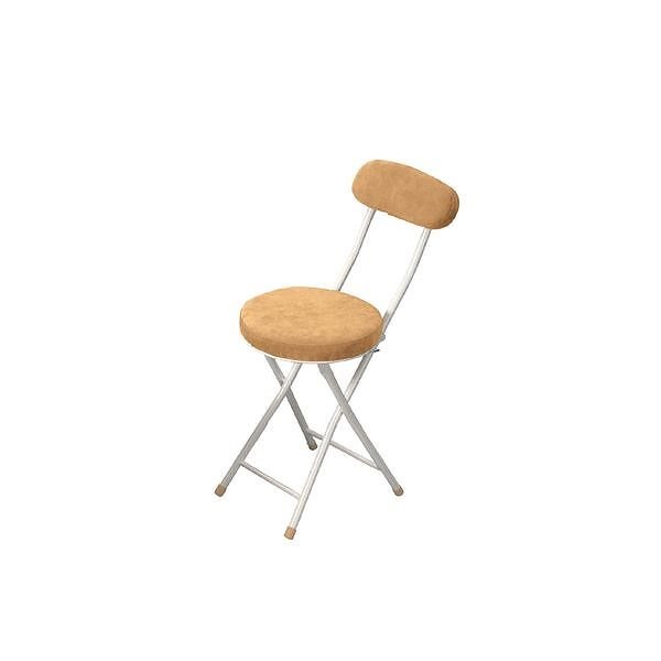 シンプル折りたたみチェア/腰掛け椅子 イエロー 背もたれ付き 座面高47cm スチール ロンダ PC-32YE