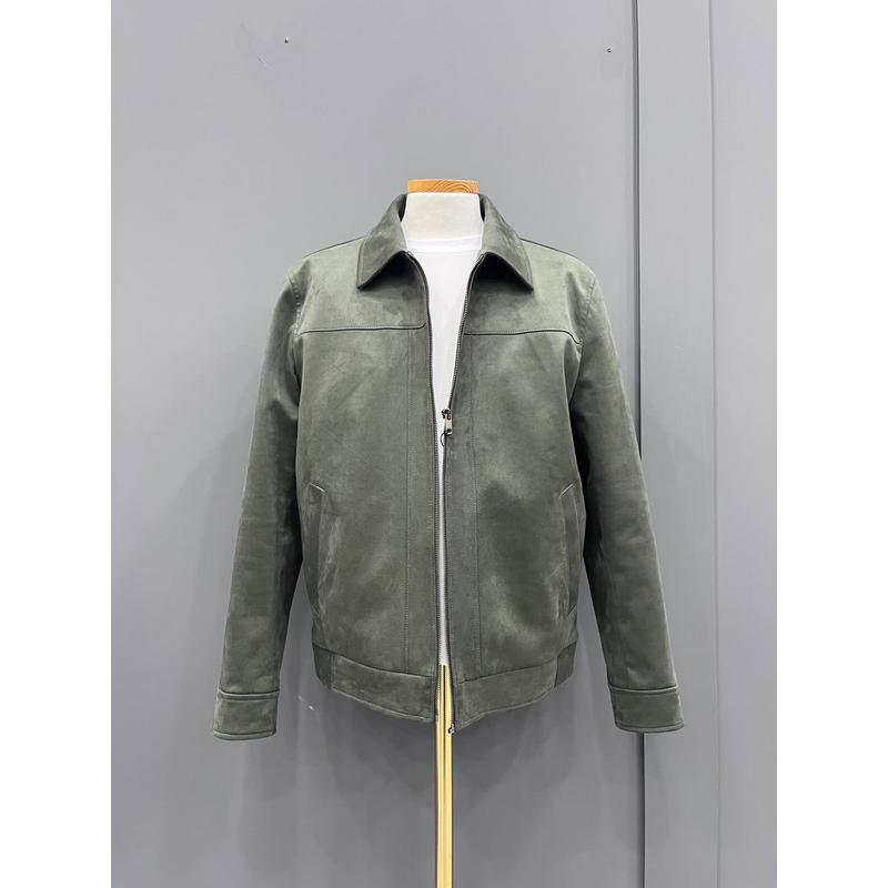 メンズ 春秋用 春 カーキ色 スエード ライダース カジュアル ジャケット OTSMJ001_OD