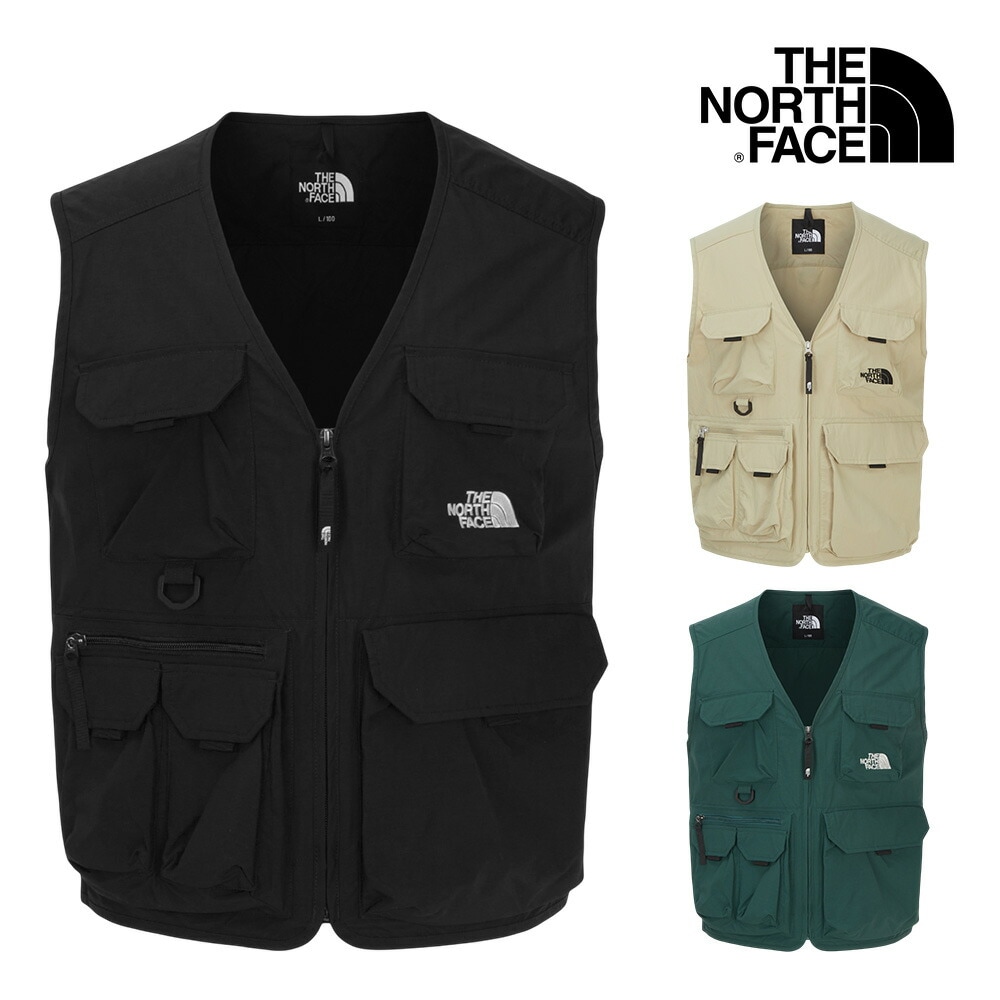 送料無料 THE NORTH FACE MS EXPLORING EX VEST ノースフェイス 韓国正規品 メッシュ ベスト 釣り 山登 登山 夏 ブラック ベージュ 白黒 ロゴ 大きいサイズ メ