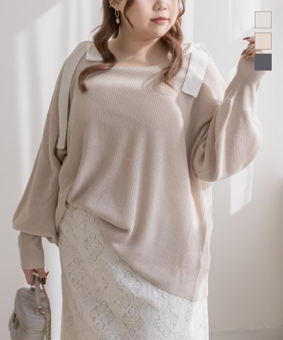 大きいサイズ レディース LL 3L 4L XL XXL XXXL CLETTEオリジナルルーズシルエットニット