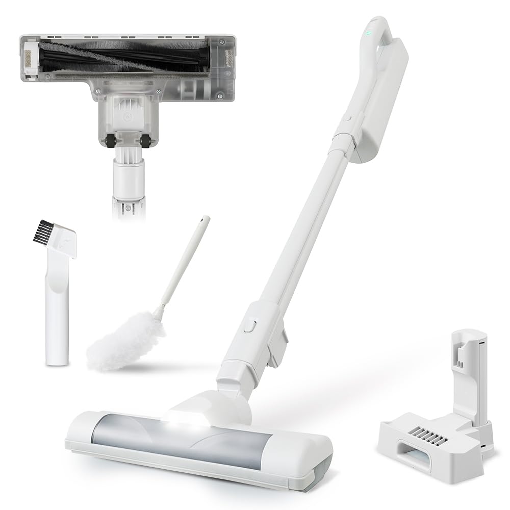 【Amazon.co.jp限定】【超軽量1.1kg】アイリスオーヤマ 掃除機 コードレス 紙パック式 スティッククリーナー 軽量 充電式 置くだけで充電スタンド SBD-20AZP1-W ホワイト