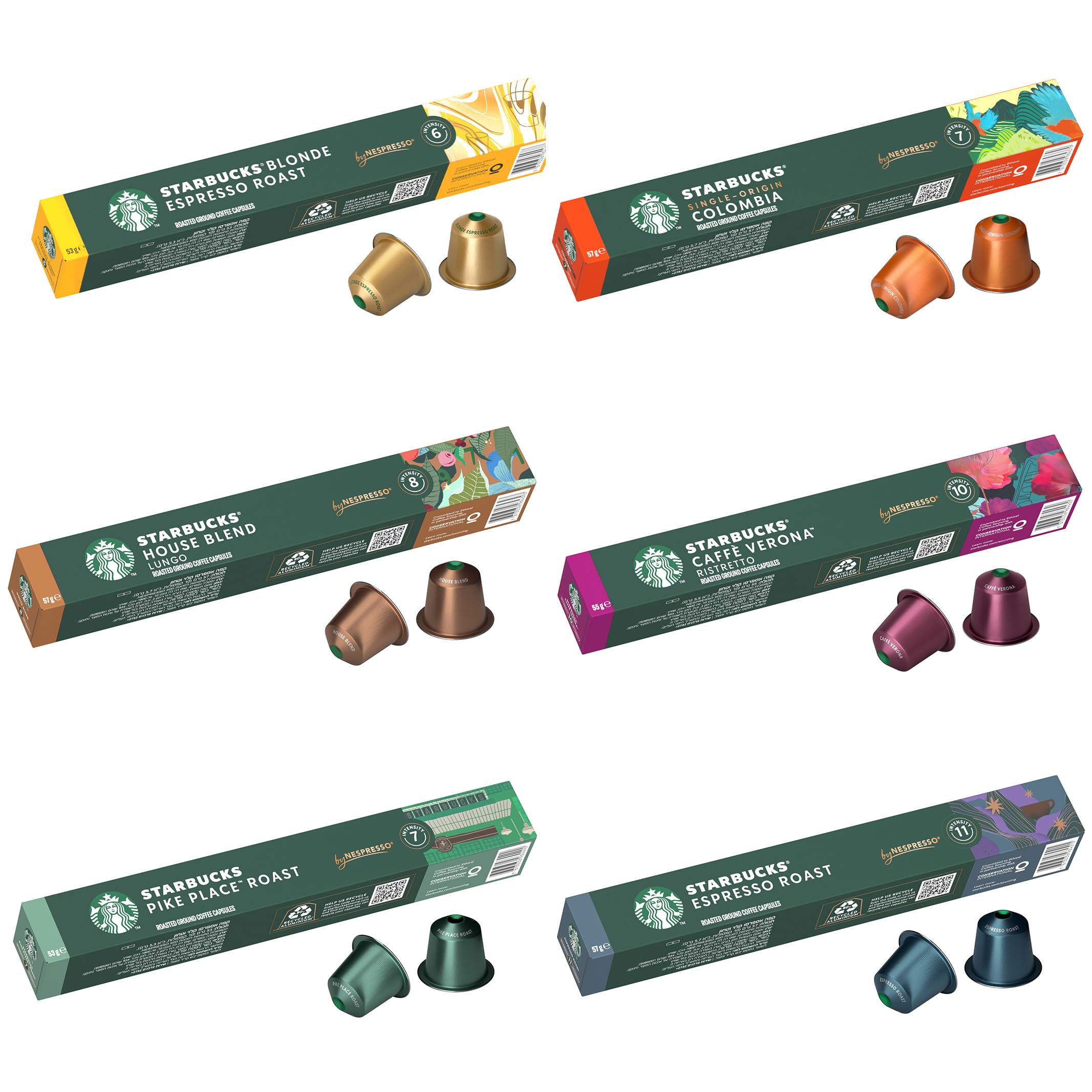 スターバックス ネスプレッソ専用カプセル 6種アソート60杯分レギュラー コーヒ