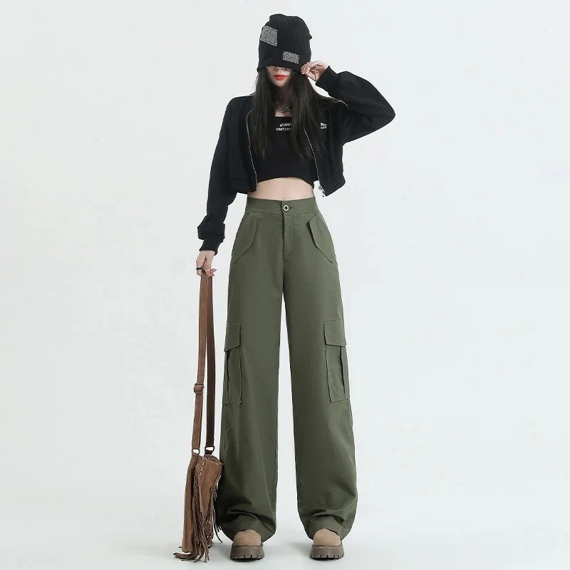 【お勧め商品】 ポケット付き カーゴパンツ ゴムウエスト レトロ 春夏 スウェットワイドパンツ デーパードパンツ レディースロングパンツ ジャージ スラックス ズボン 「W.L」