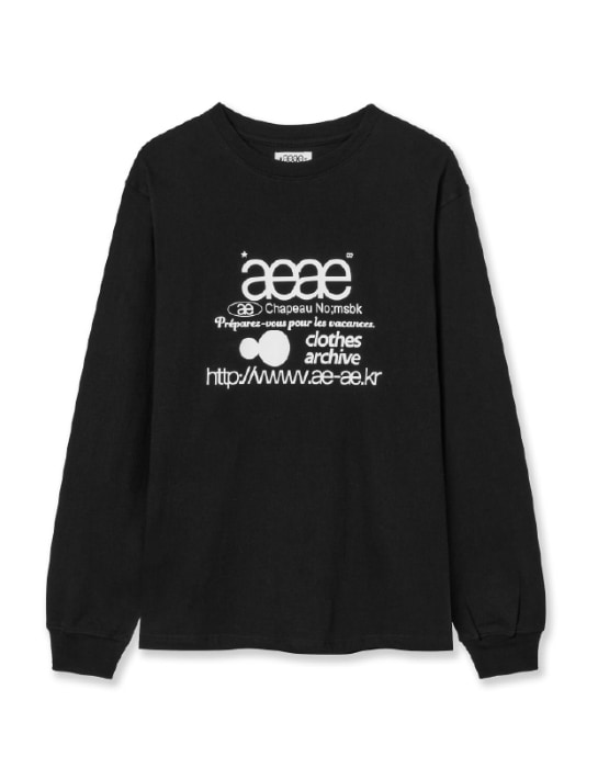 【aeae】 WEB LOGO L/S : BLACK