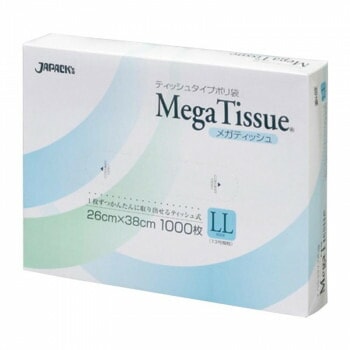 ジャパックス BOXポリ袋メガティッシュ LL 無着色 1000枚x9箱 BH03