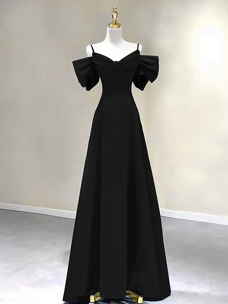 女性のための黒のイブニングドレス 2025 ハイエンド音楽卒業美術試験サスペンダードレス