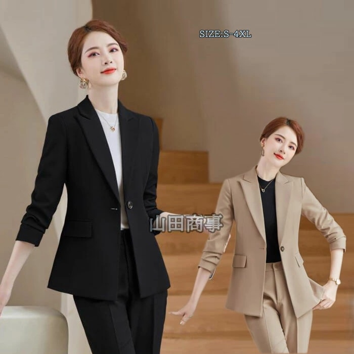 ビジネススーツ 2色 レディースパンツスーツ ビジネススーツ 2点セット 無地スーツ長袖 ジャケット 長ズボン ロングスラックス パンツスーツ入職 卒業式 女性 大人 ビジネス 通勤 フォマール スー