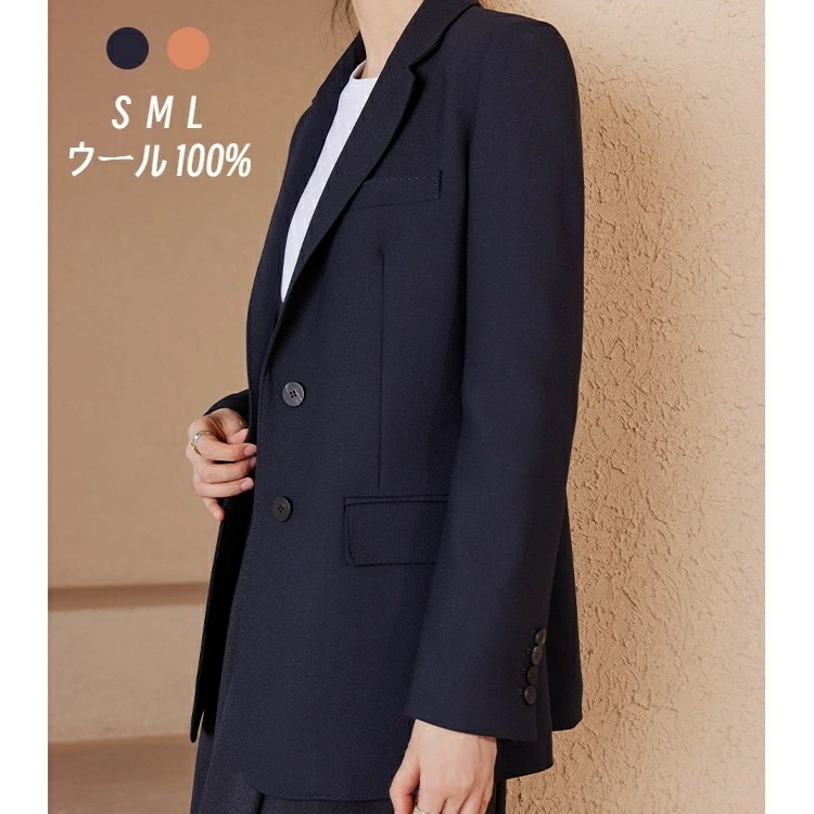 アウターレディースジャケット単品秋冬春ウール調ストレッチロング丈ニッセン大きいサイズオフィス通勤面接おしゃれ