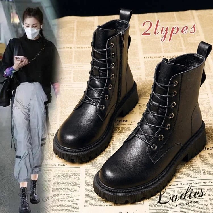 レディース エンジニアブーツ シューズ靴 秋冬 牛革 ジョッキーブーツ 裏起毛 暖か
