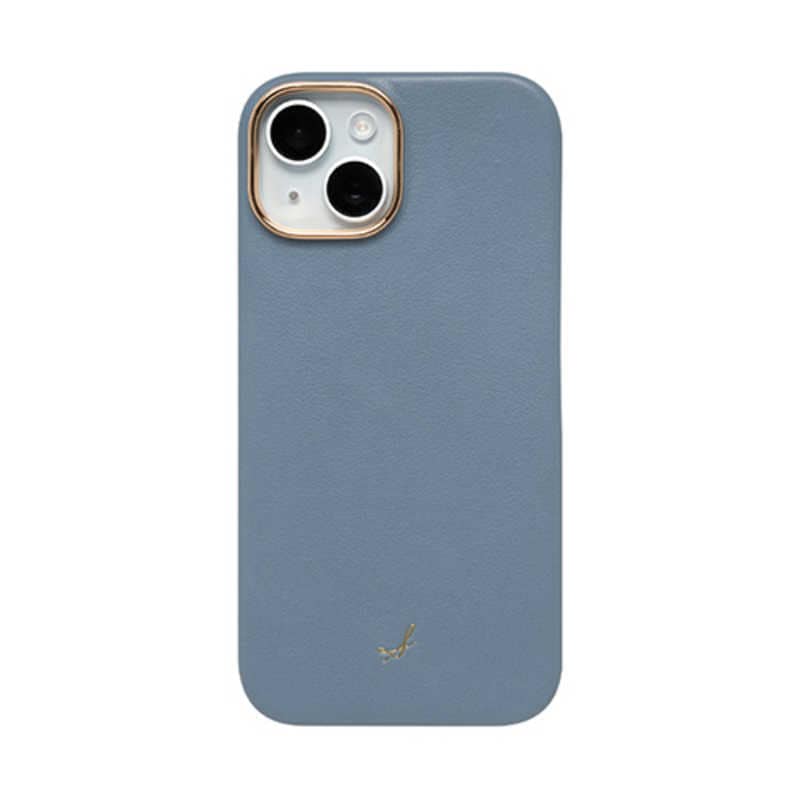 HAMEE　［iPhone 15専用］salisty noble MagSafe対応 レザーハードケース グレイッシュブルー　669-964514