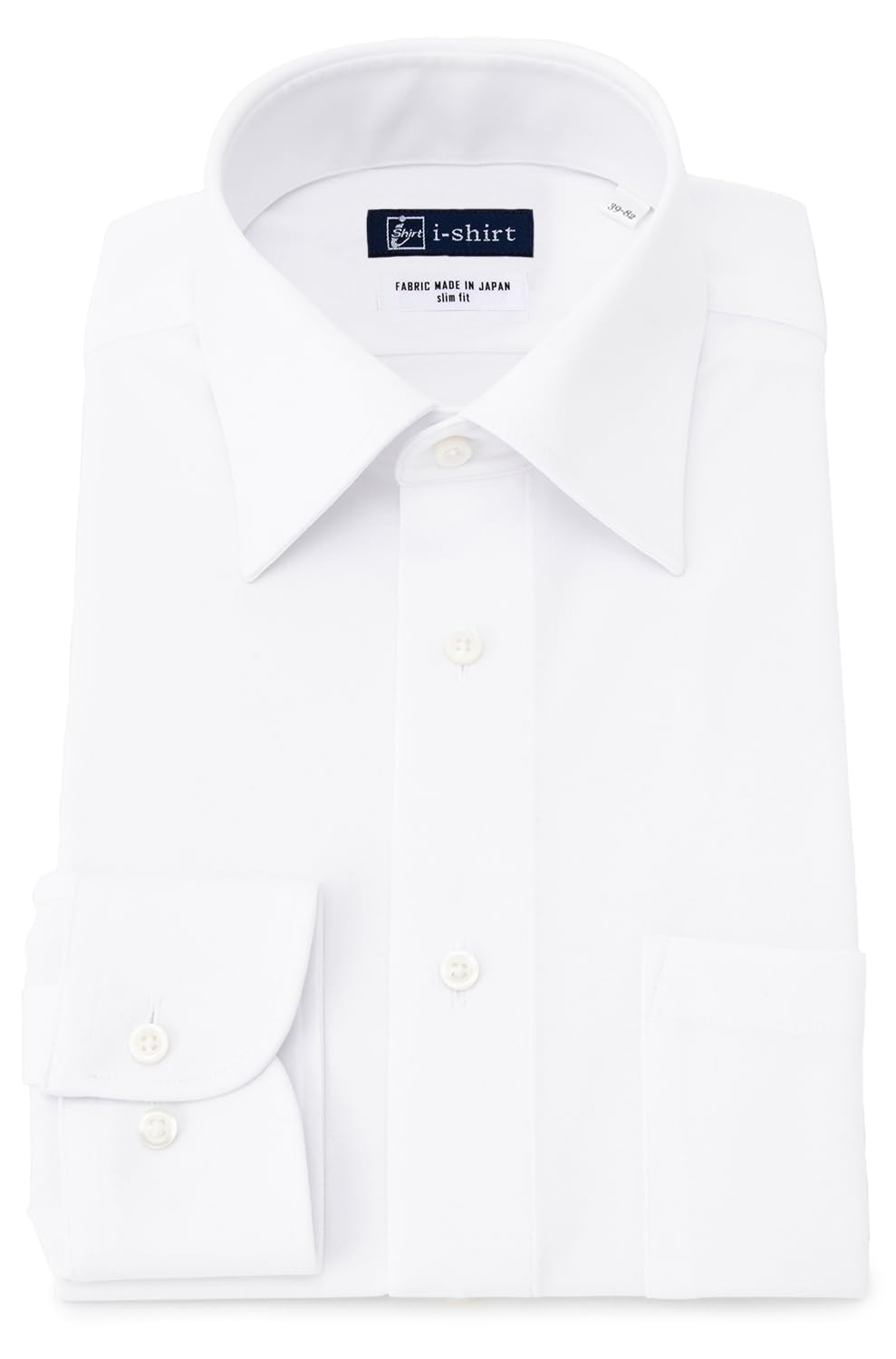 [アイシャツ] i-shirt 白無地 完全ノーアイロン ストレッチ 超速乾 スリムフィット 長袖 アイシャツ ワイシャツ メンズ ノンアイロン 形態安定 002 ホワイト レギュラーカラー 無地 M 4,775円