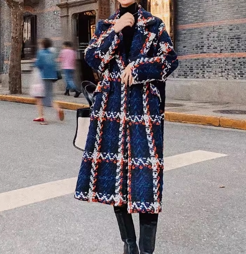 レディース コート アウター レトロコート 膝下 ロング 長袖 襟付き ストレート もこもこ ツイード ボタン 厚手 ツイード 大人可愛い 上品 おしゃれ かっこいい レトロ ガーリー 個性的