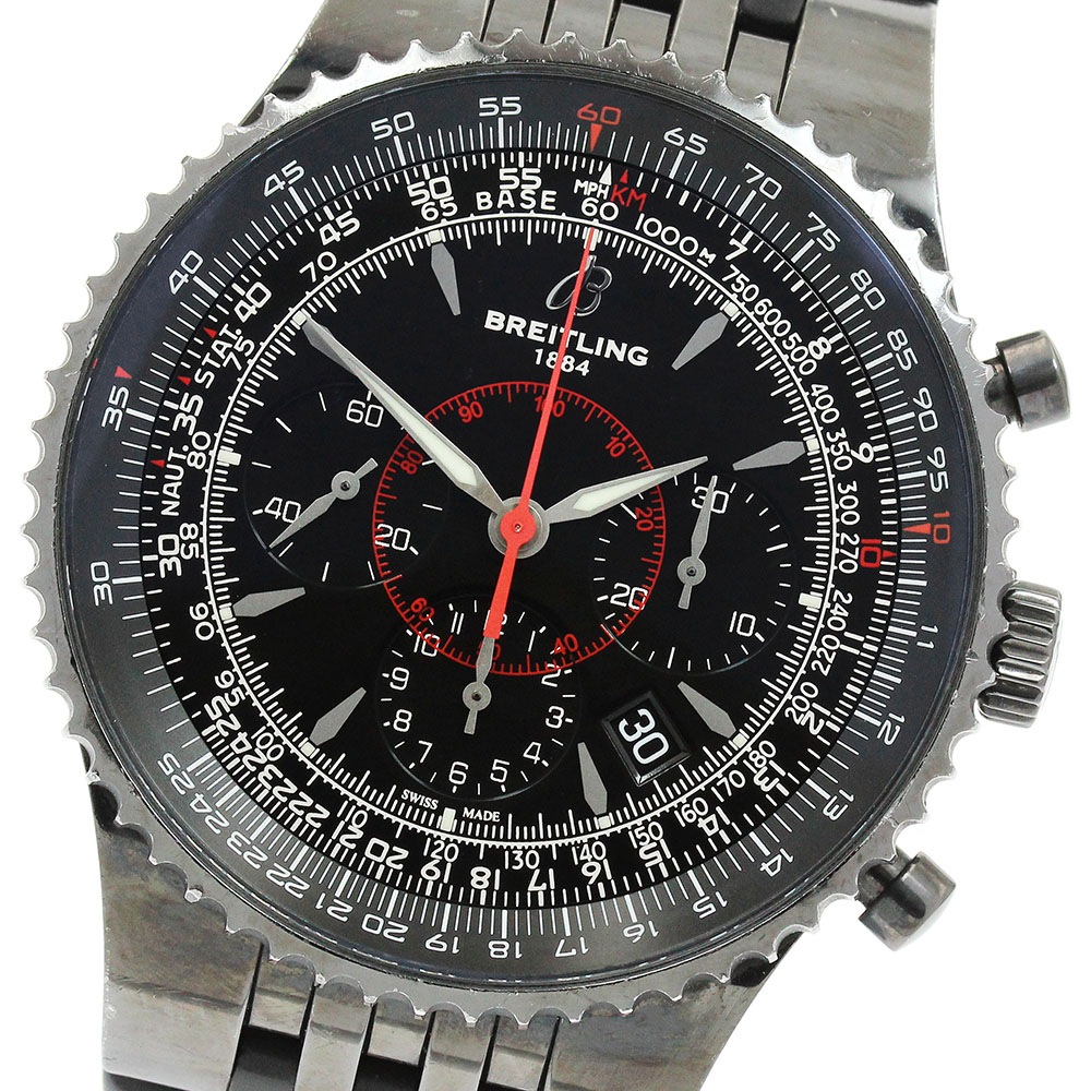 ブライトリング BREITLING M23351 モンブリラン47 ブラックスチール 2000本限定 デイト 自動巻き メンズ 箱・保証書付き_913248【中古】