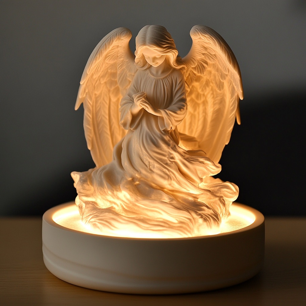 欧風天使アロマ拡香石誕生日プレゼント女性無火アロマ置物ナイトライト高級小夜灯ギフトボックス