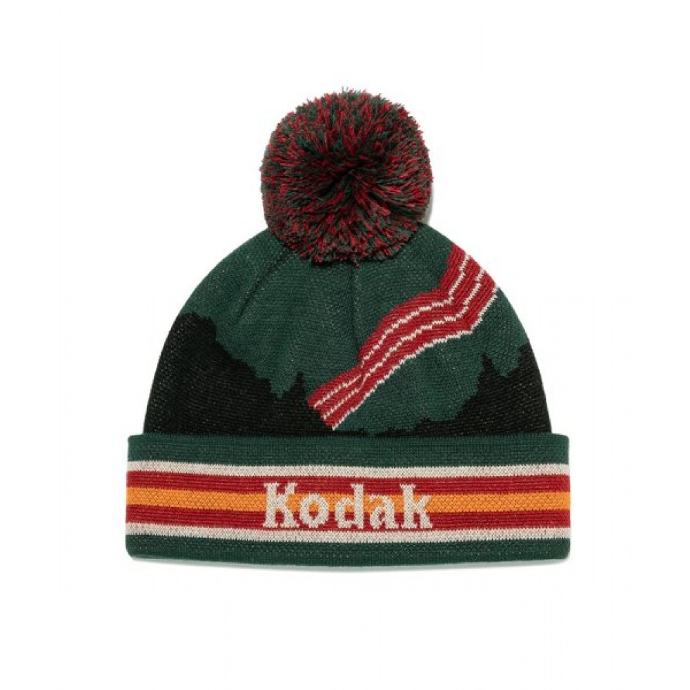 コダックマルチカラージャカードドロップビーニーグリーン