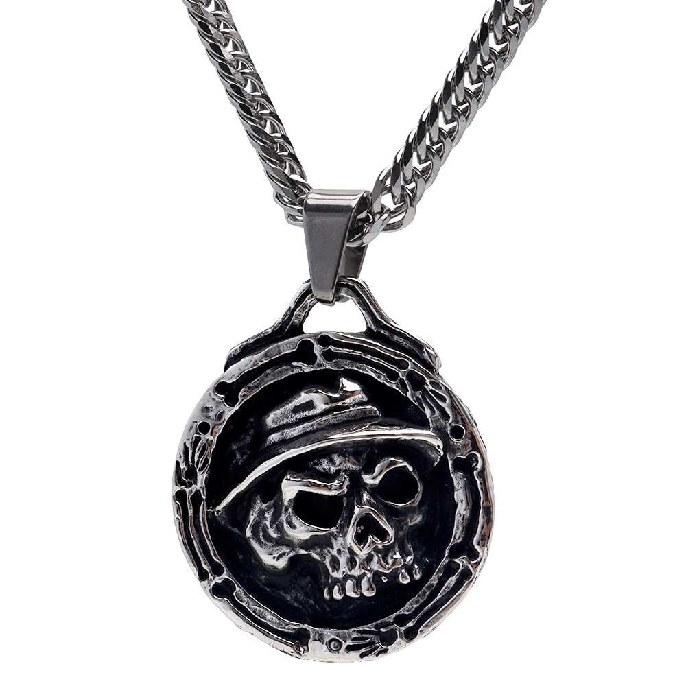 スカルメダル＆ダブル喜平ネックレス [n851-n348-6mm]