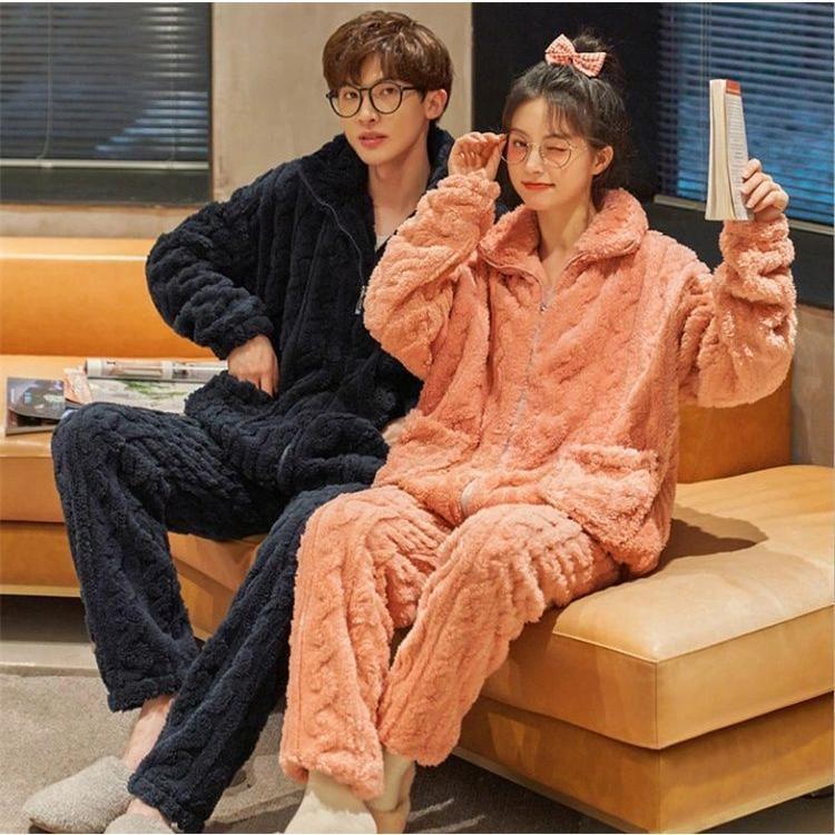 3日で出荷ペアパジャマ モコモコ パジャマ ペア ペアルック パジャマ 羽織り マイクスウェット 上下 セット セットアップ もこもこ 長袖 ルームウェア メンズ レディース