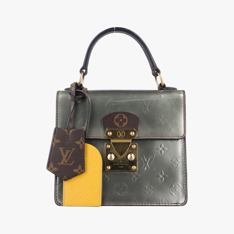 スプリングストリートPMシルバー×ブラウン×イエローヴェルニ×モノグラム×エピM90376NZ5118中古