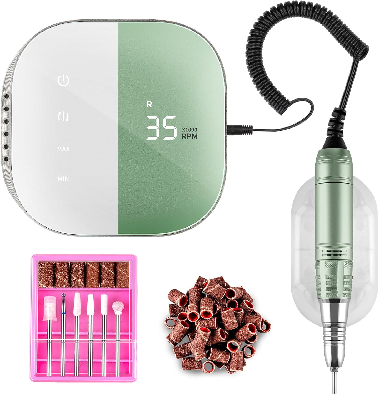 Madenia ネイルマシン ネイルマシーン ネイルマシーン 電動ネイルマシン 電動ネイルマシン プロ 電動ネイルケア タッチパネル搭載 液晶画面 35000RPM高速回転 スピード調節可能 多種ビッ