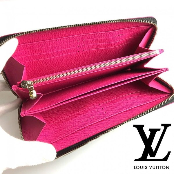 ルイヴィトン LOUIS VUITTON 財布 長財布 ラウンドファスナー ノワール ブラック ホットピンク ピンク シルバー エピ レザー 本革 LV ロゴ バイカラー