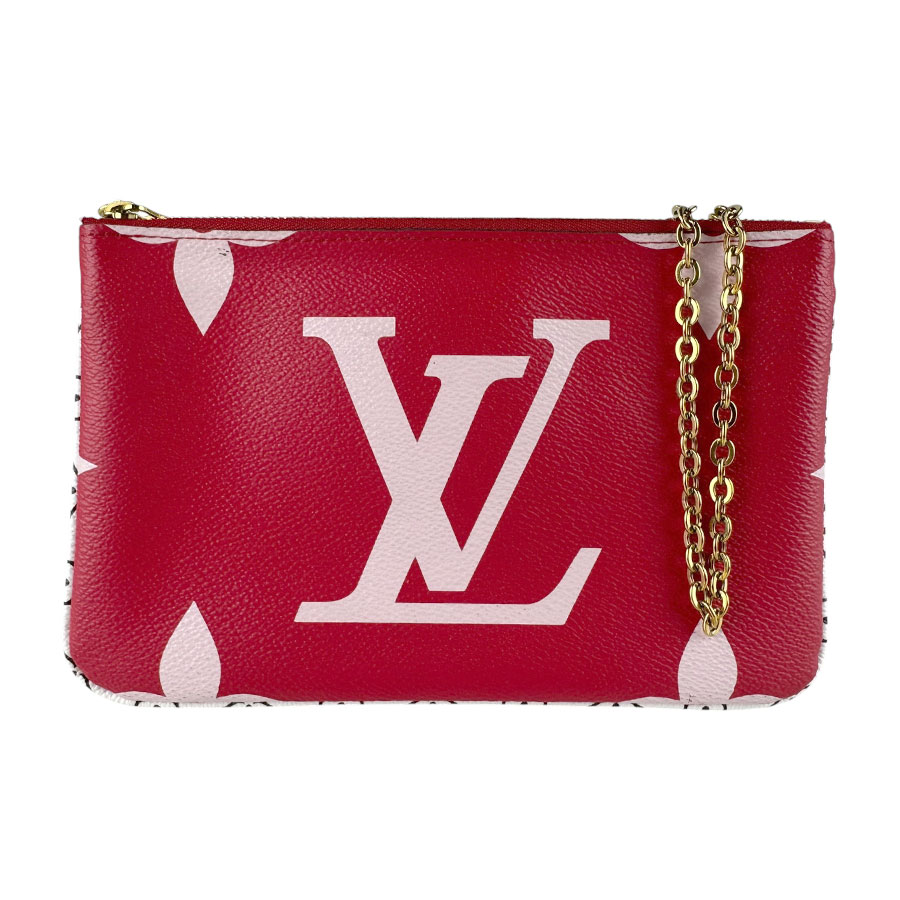 ルイ ヴィトン LOUIS VUITTON ショルダーバッグ モノグラム ジャイアント ポシェット ドゥーブル ジップ/モノグラム ジャイアント レッド/ピンク レディース M67561 z9618
