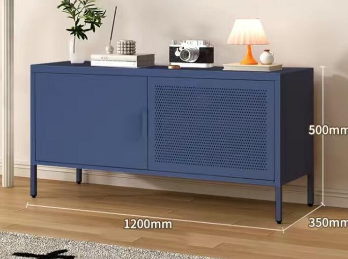 クリーム風テレビ台 鉄製 床置きタイプフロアスタンド式 収納キャビネット 多機能収納