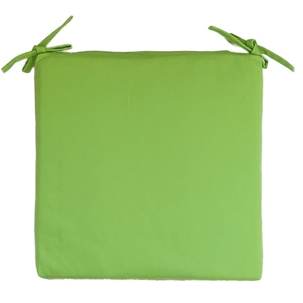 低反発 シートクッション ライトグリーン[オックス] 無地 綿100%のカバー付き いす用 クッショ