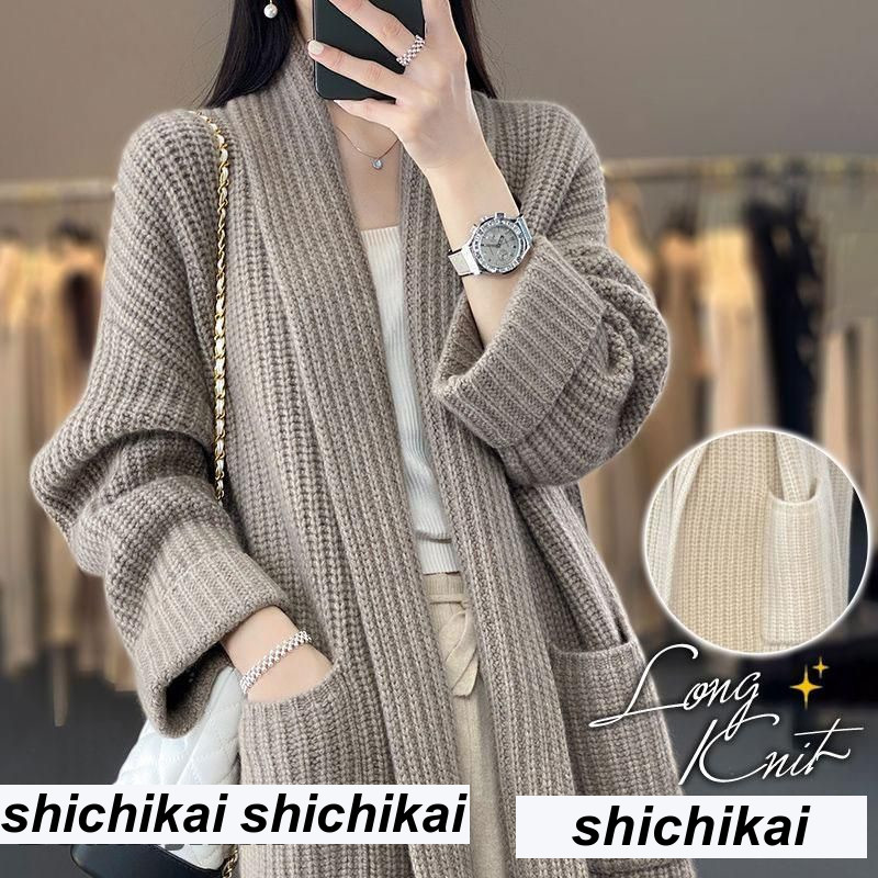 新生活 カーディガン レディース ロング ニット 長袖 春 秋 冬 前開き 厚手 保温性 トップス 羽織り 通勤 通学 ィス 体型カバー プレゼント ギフト