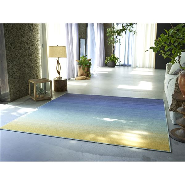 スミノエ アレルブロック ラグ ハクメイショク 約幅190x長さ240cm ブルー 日本製