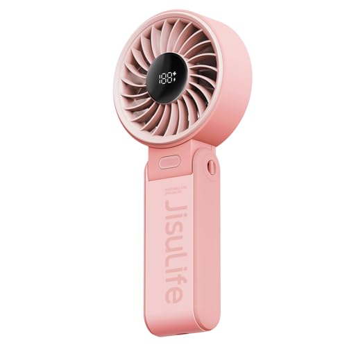 JISULIFE 携帯扇風機 ハンディファン USB 充電式 5000mAh大容量バッテリー 最大20時間動作 静音 5段階風量調節 手持ち扇風機 LED電池残量表示 150折り畳み式 卓上 軽量で便