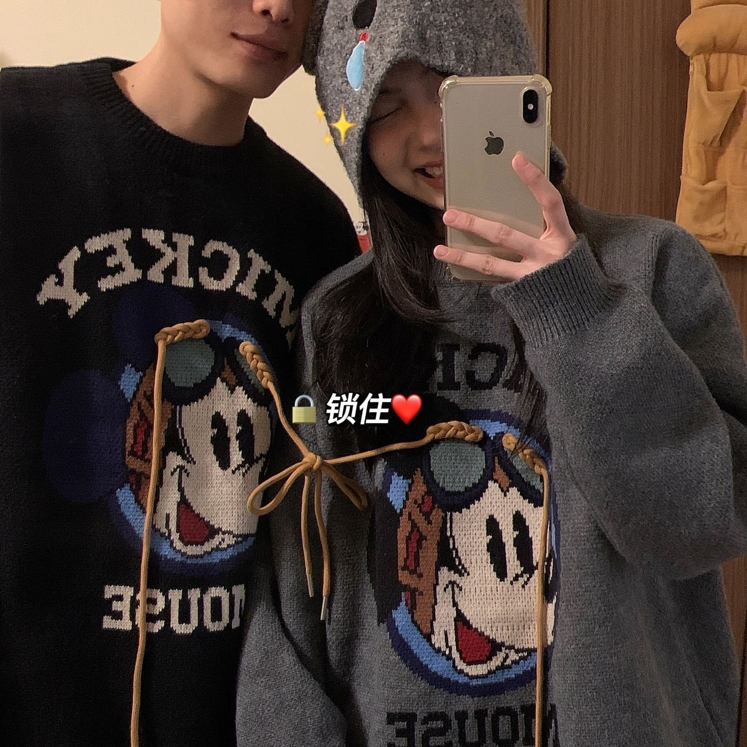 【10点セット】韩国ファション ディズニーセーター ペアルック パーカー レディース ニット 男女兼用 クリスマスコスチューム 多色