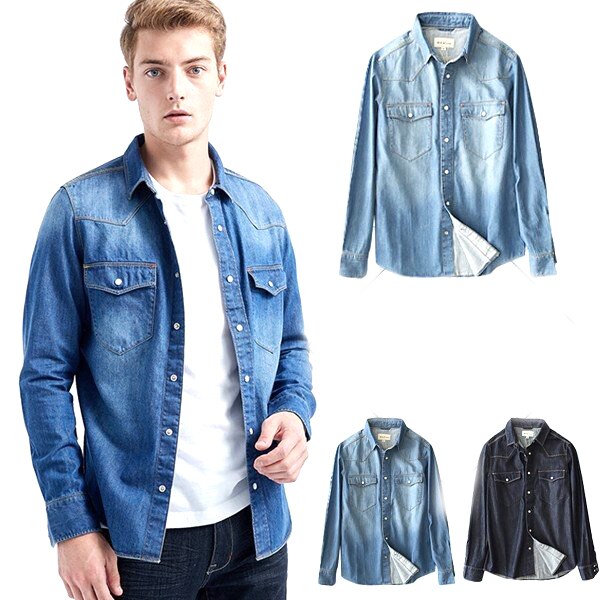 デニムシャツ メンズ パーカー デニムジャケット 長袖 ショート丈 春秋冬 ヴィンテージ