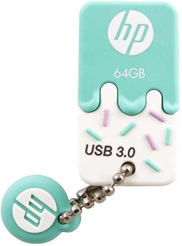HP USBメモリ 64GB USB 3.0 SALE 72%OFF ブルー 耐衝撃 本物 防塵 のフラッ ゴム製 アイスクリーム