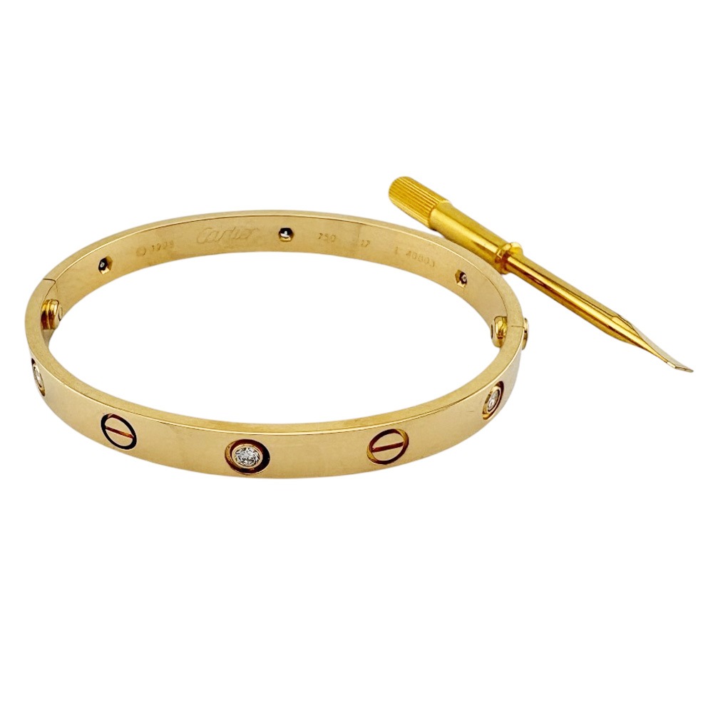 カルティエ ラブブレス バングル 18金 K18イエローゴールド ダイヤモンド CARTIER 中古