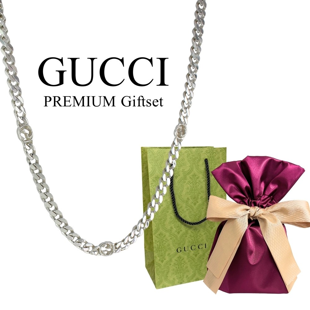 ラッピング済 ギフトセット グッチ ネックレス インターロッキングG シルバー925 ペンダント GUCCI レディース メンズ ユニセックス アクセサリー ブランド プレゼント ギフト 記念日 誕生