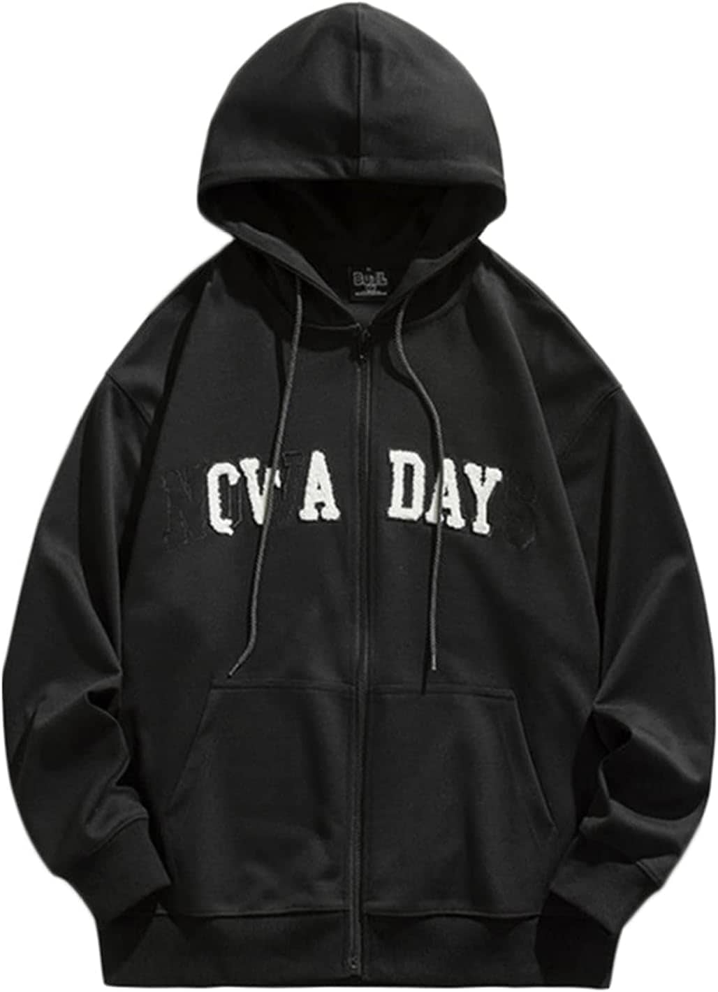 男性 長袖 パーカー ジャケット アウター 春秋 ジップアップ オーバーサイズ 流行し 通気性 ストレッチ 体型パカー トレーナー フード付き 英字柄 プリント 柔らかい 丈長め カジュアル クール